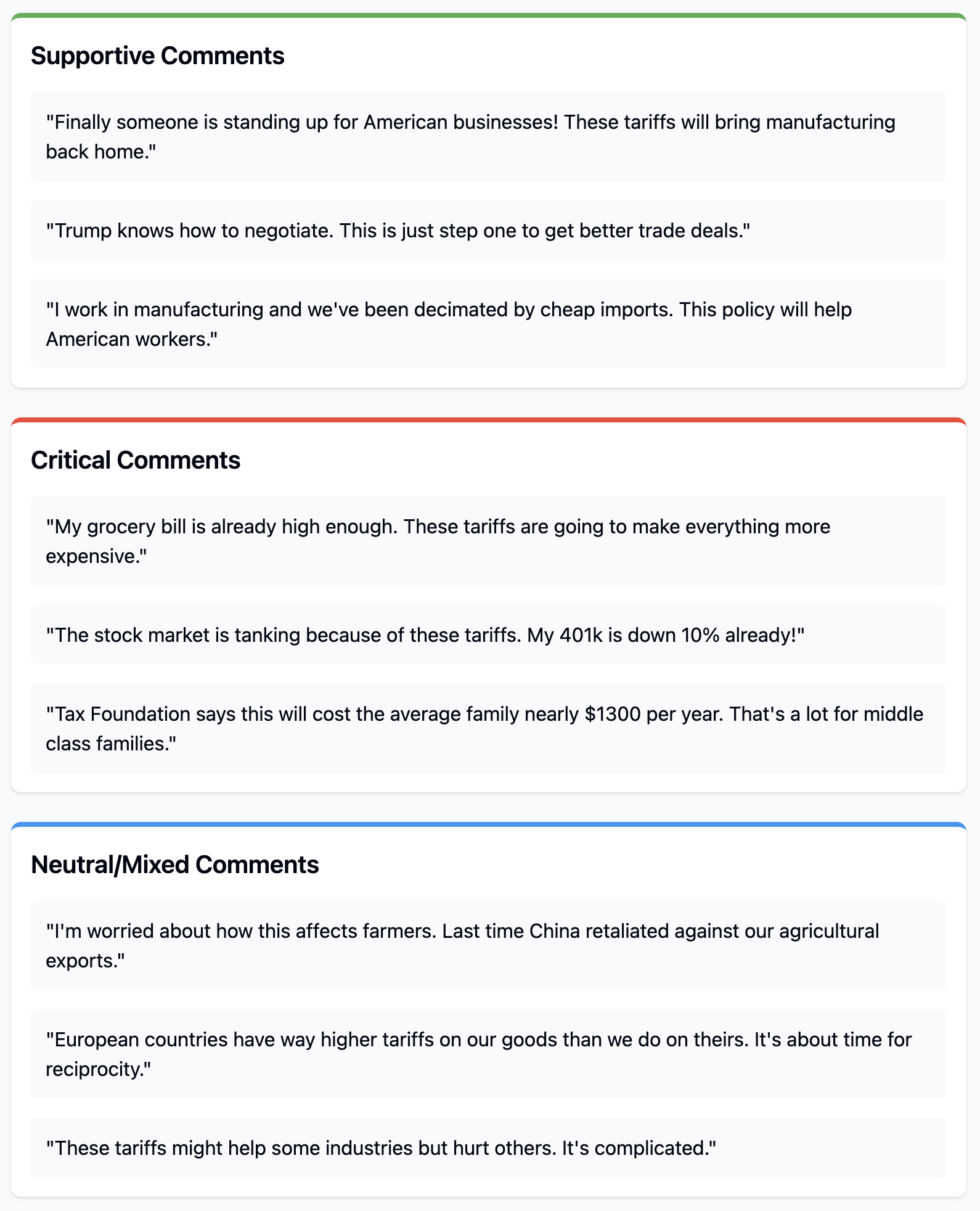 Trump Comments