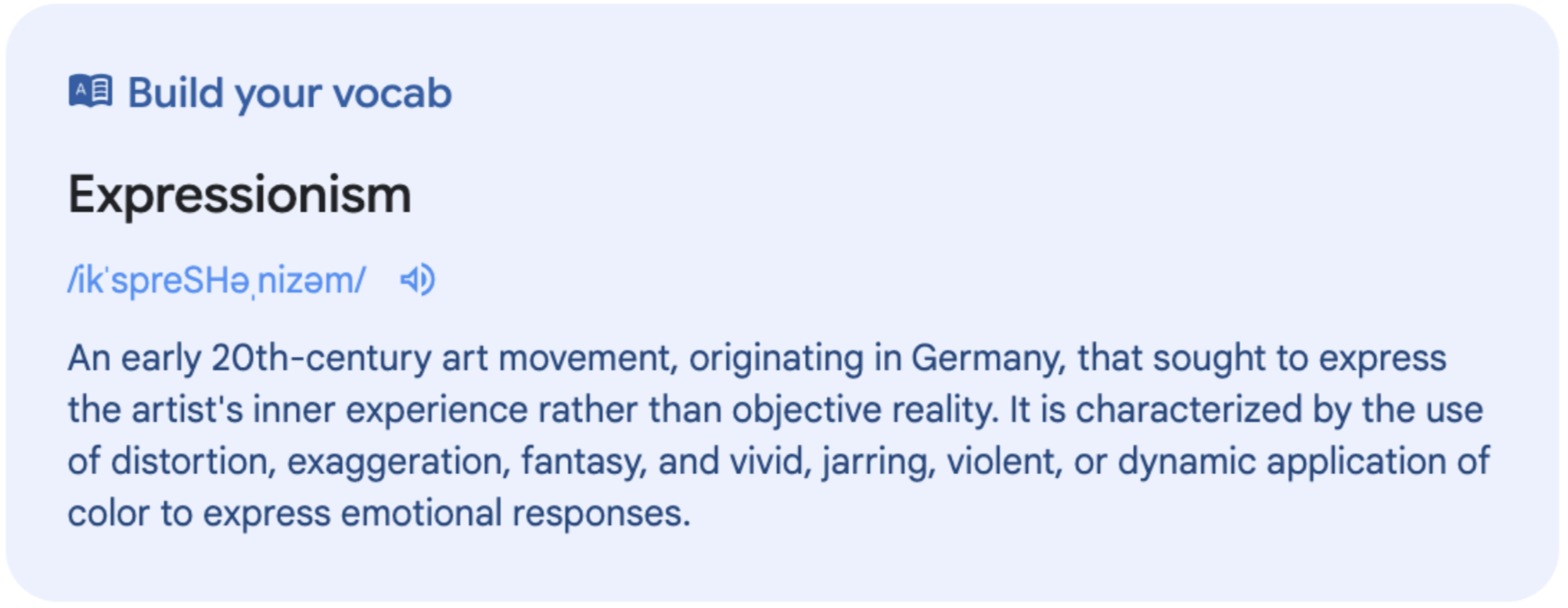 Build Vocab Card Example