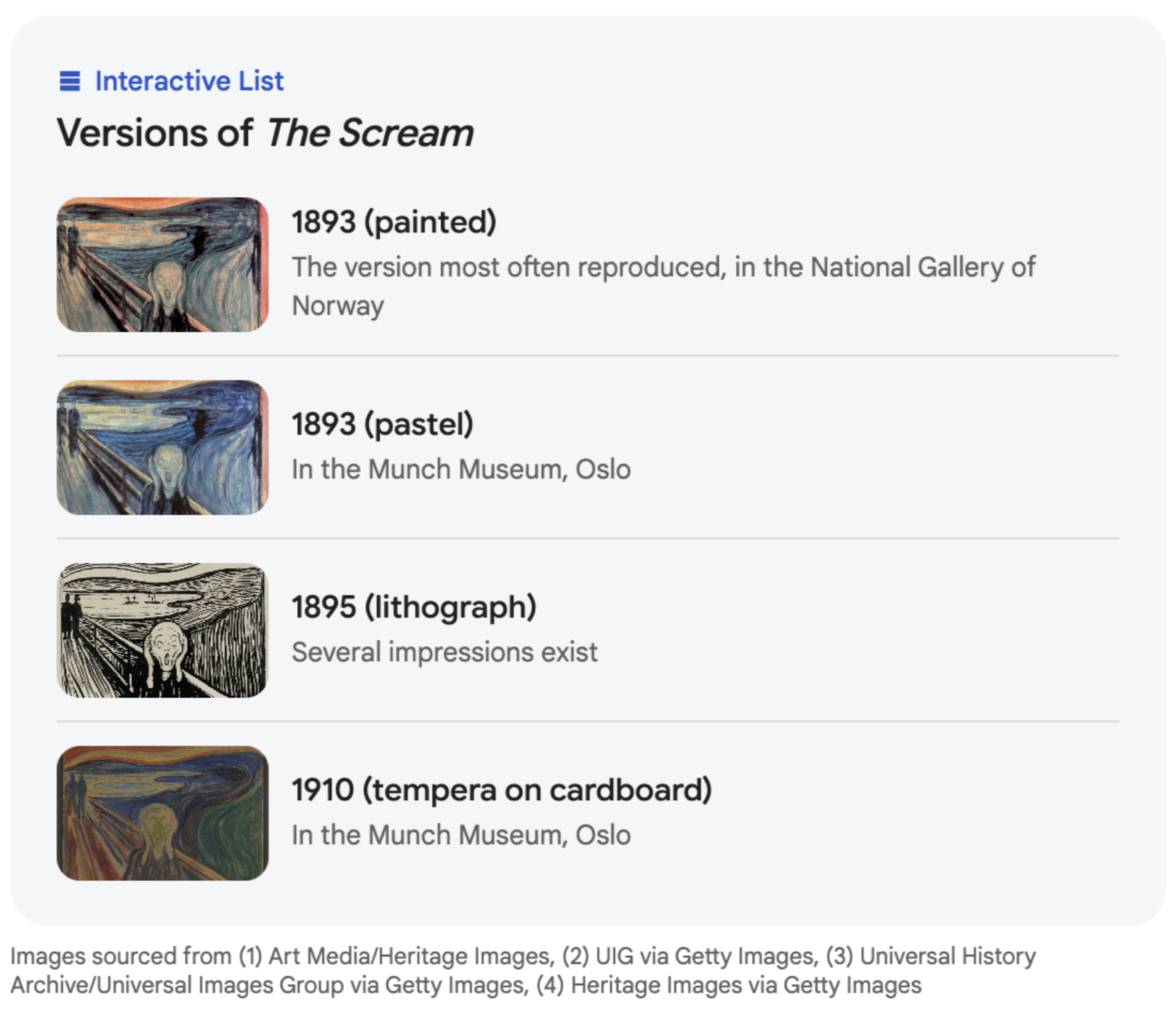 Interactive List Card Example