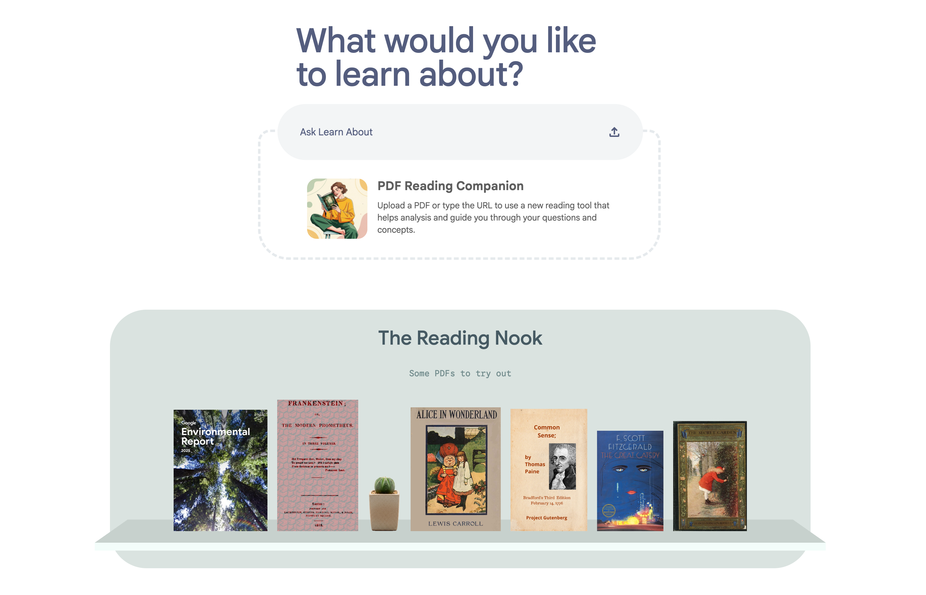 Google Learn About Main Interface