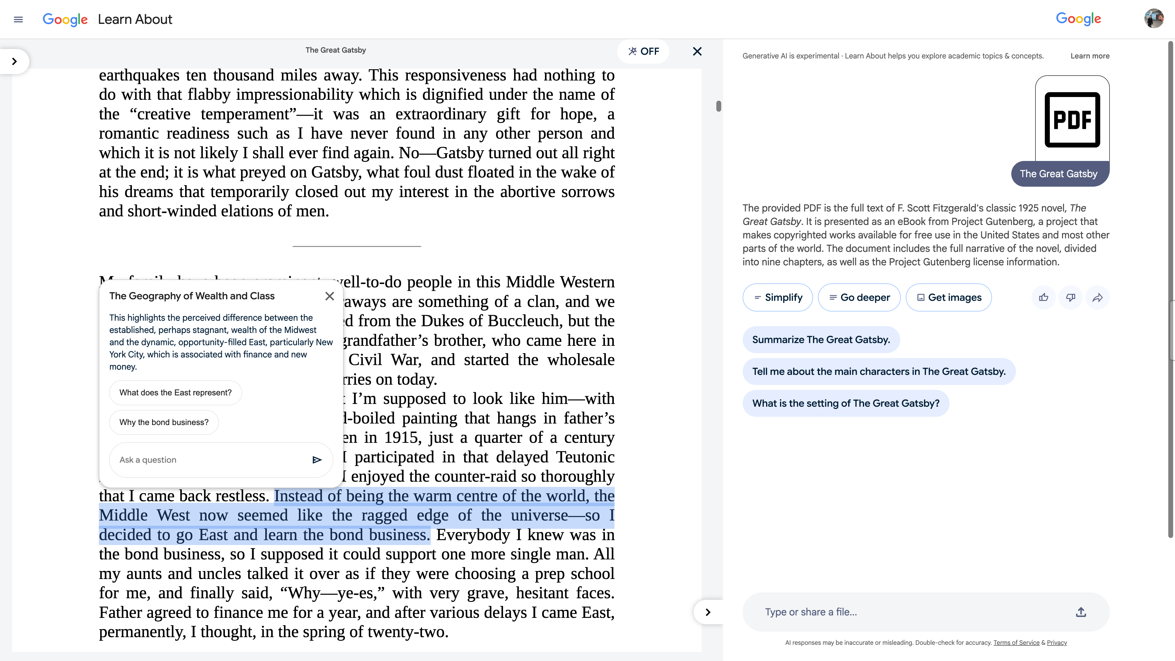 PDF Reading Companion Interface