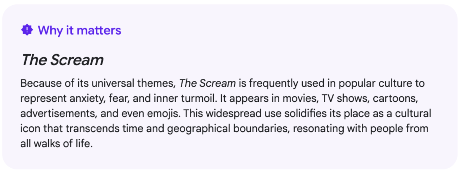 Why It Matters Card Example