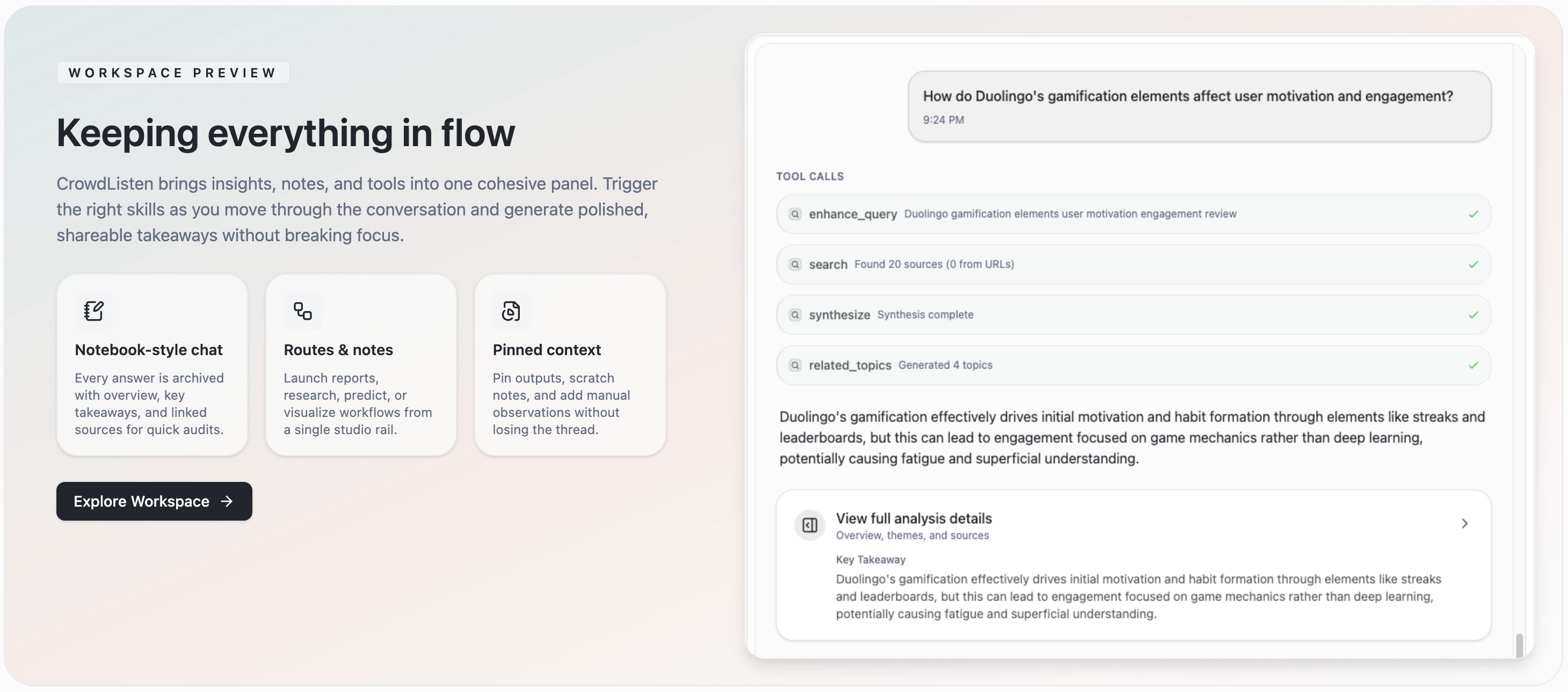 Workspace: Insight Development