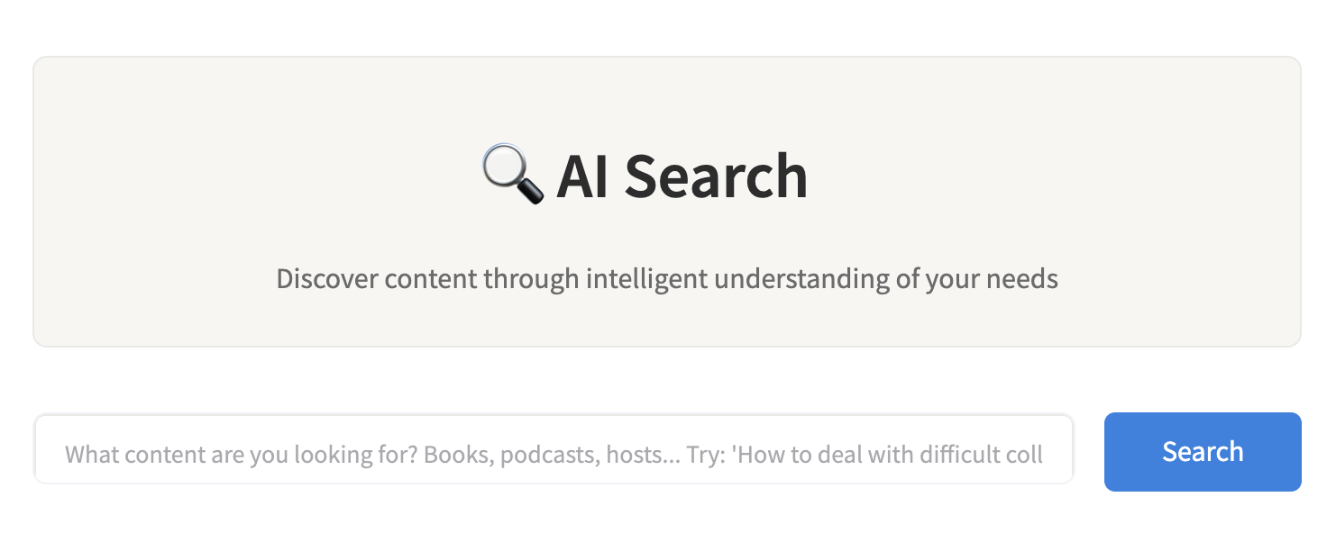 AI Book Search Interface